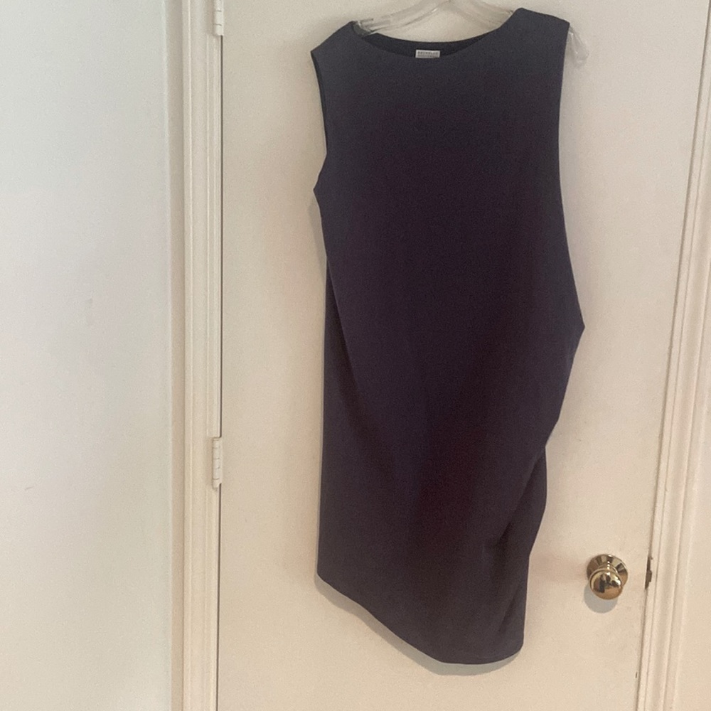 Brunello Cucinelli Plum  Size Large asymmetrical ruched  jersey sleeveless dress